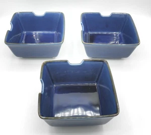 Pottery Barn ASIAN SQUARE Blue Noodle Bowls Set of 3 Pattern: PBAASSB Excellent! - Picture 1 of 10