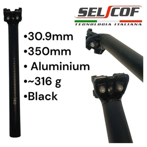 Seat Post 30.9mm 350mm Long Sellcof Aluminum Black Mountain Road Gravel Bike - Picture 1 of 8