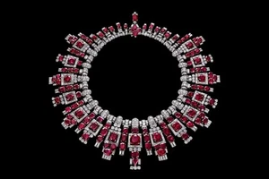 Labor Rubin Maharaja Nawanagar Halskette inspiriert Luxus Statement Auktion Schmuck - Bild 1 von 7