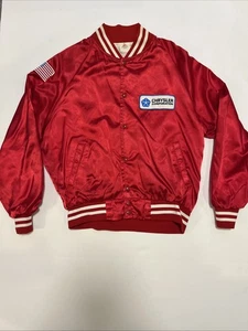 Vtg Chrysler Corporation Made in USA The Great Lakes Jacket Red White Satin 70s - Picture 1 of 15