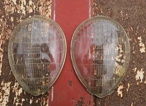 Pair Original 1937-1939 Ford Standard Twolite Headlight Lens 81-A 1938 Lenses - Picture 1 of 11