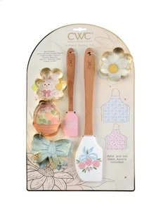 Cook with Color Mommy and Me Baking Set- Mother & Kid Aprons Utensils Cookie Cut - Picture 1 of 6
