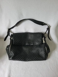 Aimee Kestenberg  Black and Silver Leather Shoulder Studded Bag  - Picture 1 of 13