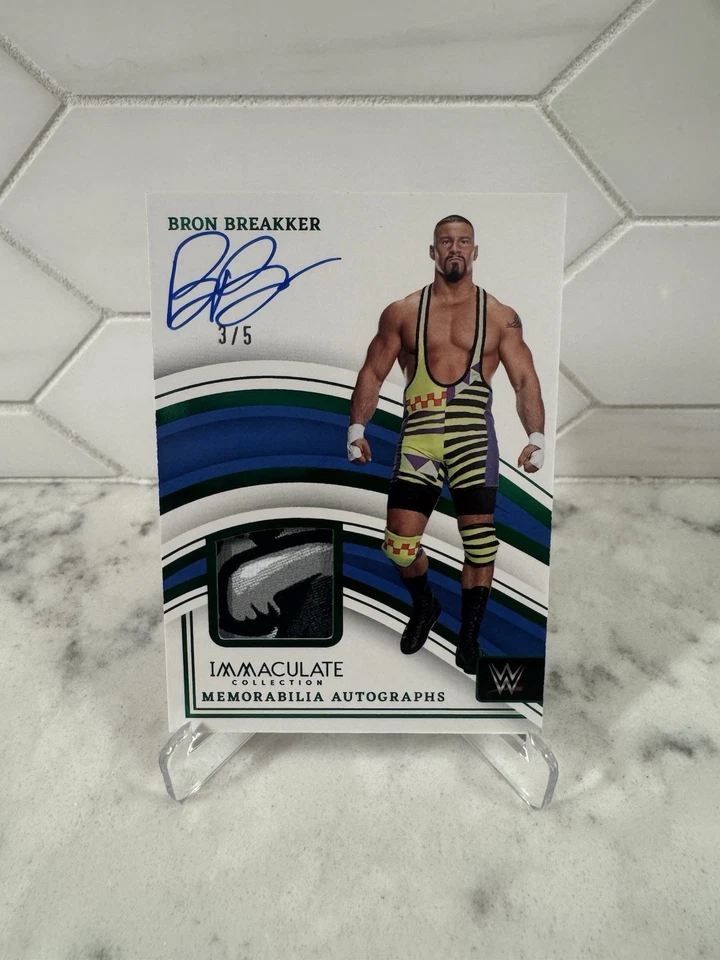 2023 Immaculate Collection WWE Bron Breakker Auto Patch Emerald 3/5 SSP - Image 1 of 4