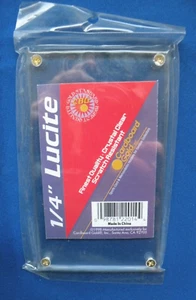 Cardboard Gold 4 screw-down 1/4" Lucite card holder Single card - Picture 1 of 1