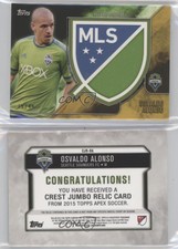 2015 Topps Apex Crest Jumbo Relics Gold /40 Osvaldo Alonso #CJR-OA