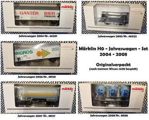 5 Eisenbahn-Wagen Märklin Insider - Jahresw. 2004-2008 Set - H0 originalverpackt - Bild 1 von 6
