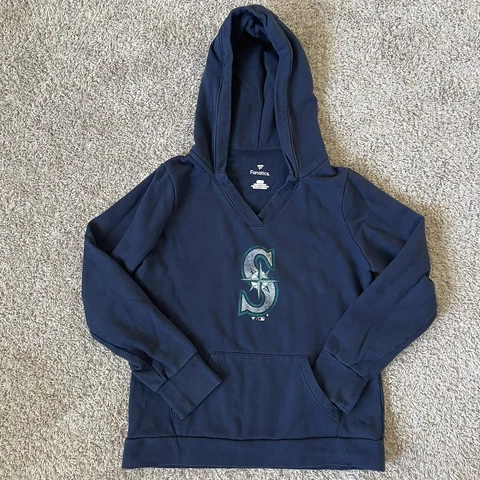 Seattle Mariners Pullover Hoodie Adult Size Medium Navy Fanatics Hooded Sweater Cover