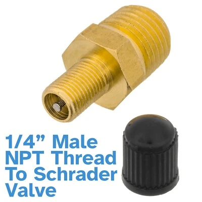 1pc 1/4" NPT Air Compressor Tank Fill Valve Schrader 300PSI Pneumatic Pressure - Image 1 of 3