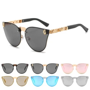 Retro Stylish Cat Eye Sunglasses 90s Trendy Skull Gothic Designer Hippie Glasses - Picture 1 of 18