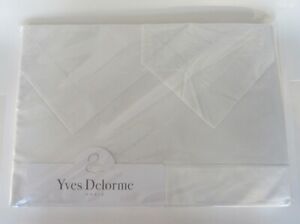 YVES DELORME PARIS PARURE 4 PC KING Sheet SET WHITE/WHITE made in France NEW