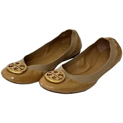 Tory Burch Ballet Pisos Caroline Neutrals Tostado Dorado Charol Mujer 6 Caja Foto 1 de 4