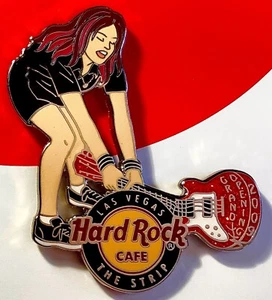 2009 HARD ROCK CAFE LAS VEGAS THE STRIP GRAND OPENING SEXY GIRL GUITAR SMASH PIN - Picture 1 of 3
