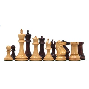 Anderson 1855-60 Reproduced 4.4" Chessmen Non-Antiqued Boxwood/ Mahogany Stained - Picture 1 of 24