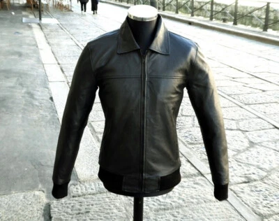 Giubbotto giacca pelle Fonzie originale modello anni 70 80 Guendj milano - Imagen 1 de 4