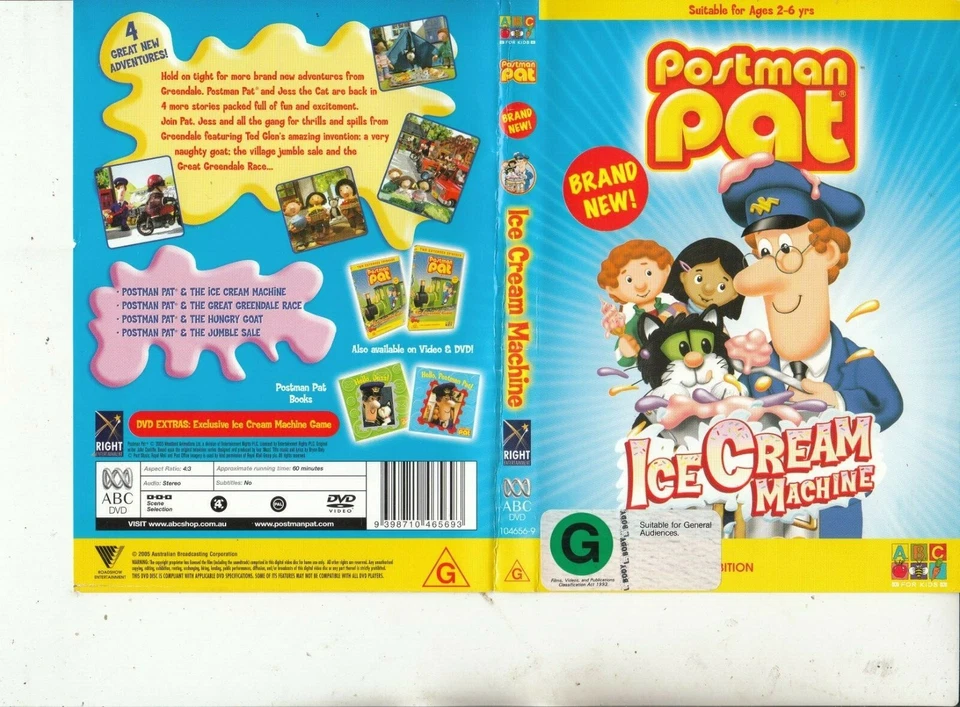 Postman Pat-Ice Cream Machine-2005-[4 Episodes]-Animated PP-DVD - Image 1 of 1