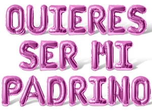 QUIERES SER MI PADRINO Letter Balloon Banner - DIY Godfather Baptism Decorations - Picture 1 of 55