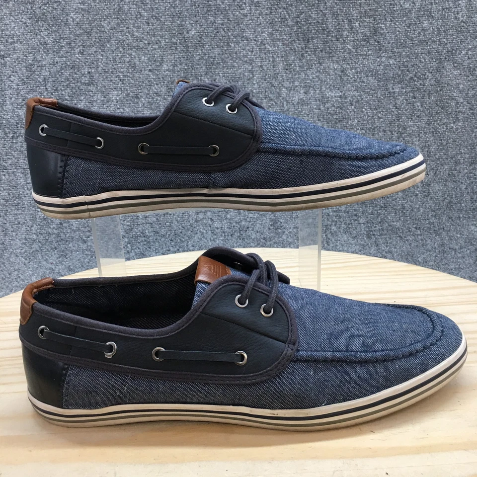 Sapatos masculinos Aldo Boat 12 Huhha azul com cadarço parte superior baixa conforto casual biqueira redonda plana - Imagem 1 de 4