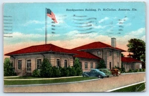 Postkarte AL 1942 Anniston Ft. McClellan Hauptquartier Gebäude N8 - Bild 1 von 2