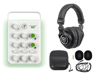 Mackie M Caster Live White Streaming Podcasting Smartphone/USB Mixer+Headphones - Image 1 of 4