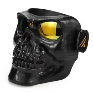 Motorcycle Face Shield Helmet skull Mask Goggles Dust-proof Black White - Picture 1 of 21