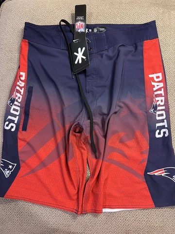 Mens New Klew New England Patriots NFL Football Board Shorts 36 Swimsuit Cover