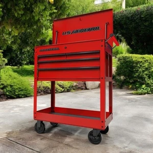 4 Drawer Roller Cart 30 In. Tool Cabinet Storage Chest Box 580 Lb Capacity Red - Picture 1 of 10