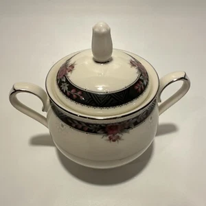 Noritake Ivory Fine China #7260 ETIENNE Covered Sugar Bowl & lid made in Japan - Picture 1 of 7