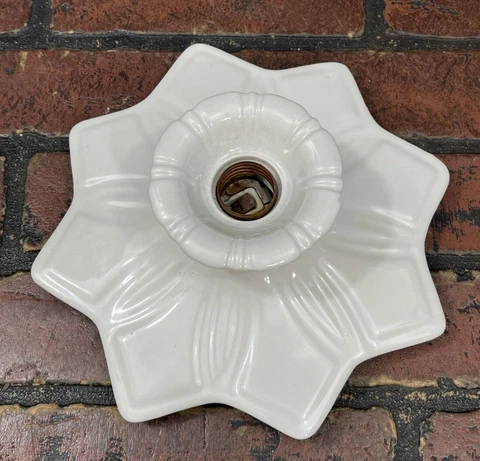 Antique 1930's 40's Ceiling Light Fixture Vintage Cover