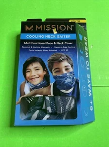 Mission Compact Cooling Neck Gaiter Face Cover - Blue - Picture 1 of 5