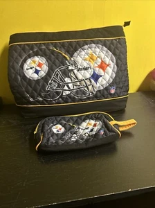 BARDFORD EXCHANGE PITTSBURGH STEELERS QUILTED TOTE BAG & COSMETIC BAG SET - Picture 1 of 10