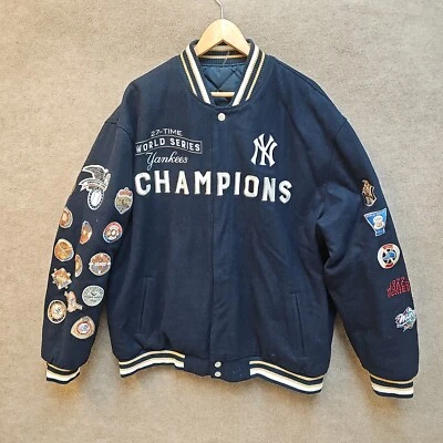 JH Design Group  world series  Yankees Varsity Jacket   Navy  Menswear Size 2XL  - Image 1 of 4