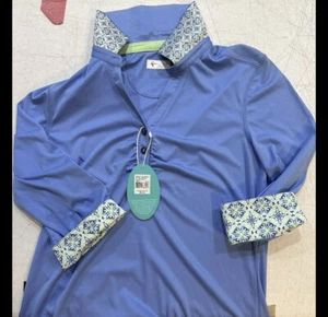 Greg Norman PGA Golf Women’s Pro Series Sapphire Shirt Foldable Cuffs (S) - Picture 1 of 7