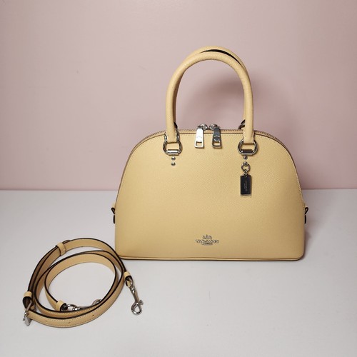 Borsa a tracolla Coach 2553 Katy nuova con etichette pelle incrociata argento vaniglia