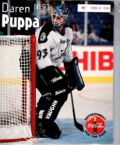 Daren Puppa Hockey-Programm 8x10 Foto Tampa Bay vs Haie 23. Februar 1997 nummeriert - Bild 1 von 2