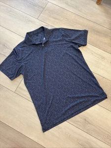 Peter Millar crown crafted Blue short sleeve golf polo shirt L - Picture 1 of 3