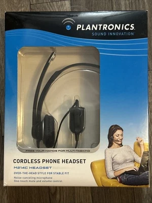 Plantronics M214C Cordless Phone Headset w/Noise Cancelling Over-the-Head - Image 1 of 2
