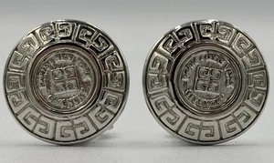 Pendientes de clip vintage años 80 con logotipo Givenchy tono plata - Imagen 1 de 14