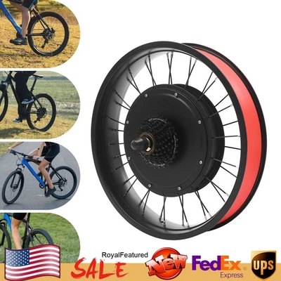 Комплект для переоборудования электрического велосипеда 20 дюймов 48 В ступица заднего колеса электровелосипеда толстая шина 1 кВт - Изображение 1 из 4