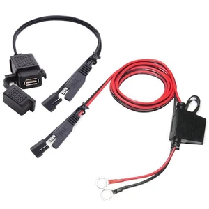 12-24V Motorcycle Handlebar Mount Phone Charger SAE to USB Fast Charging Adapter - Bild 1 von 8