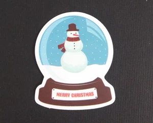 Adesivo Pupazzo di Neve Buon Natale Globo di Neve 2,25" x 1,75" (AJ) - Foto 1 di 2