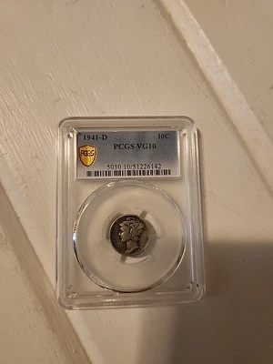 PCGS 1941 D Mercury Dime VG10 - Image 1 of 2