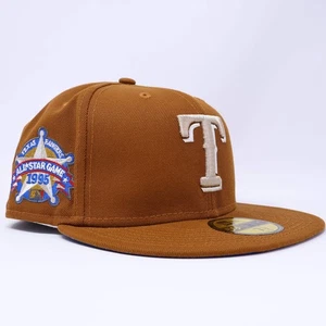 NWT 1/4 Brown Dallas Texas Rangers 1995 All Star Game 59fifty New Era Fitted Hat - Picture 1 of 6