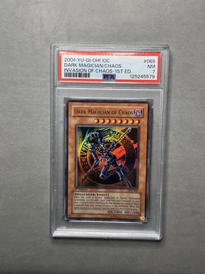Yugioh YuGiOh! PSA 7 Dark Magician Of Chaos IOC-065  1st Ed Invasion Of Chaos - Image 1 of 4
