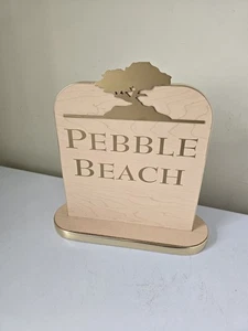 Pebble Beach Golfplatz Resort Metallschild einsame Zypresse Logo Metall Holz - Bild 1 von 9