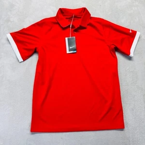 Nike Golf Polo Shirt Youth Large Red Dri-Fit Performance Short Sleeve 72691 NWT - Picture 1 of 12