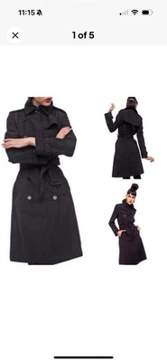 Gabardina Norma Kamali Doble Pecho Negra XS 395,00 Precio de venta sugerido por el fabricante Foto 1 de 4