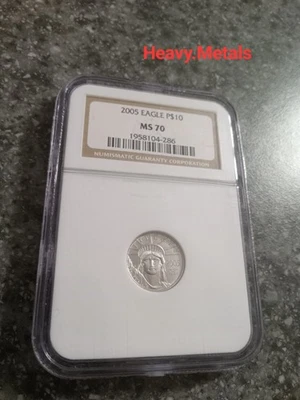 2005 $10 Platinum Eagle 1/10 oz MS70 NGC NICE LOW PRICE!! - Image 1 of 4