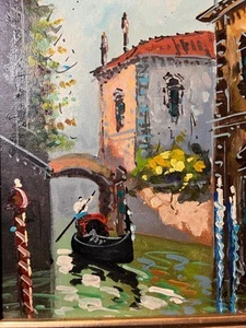 Vintage Antonio DeVity Oil Painting Venice Italy Canal Venetian Art Landscape - Picture 1 of 24