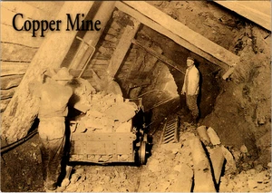 Vintage Postcard-Copper Mine, Two Men in a Michigan Copper Mine Unposted - Picture 1 of 2